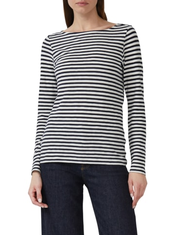 s.Oliver Longsleeve in Dunkelblau/ Weiß