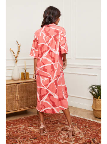 Joséfine Leinen-Kleid "Egolene" in Koralle