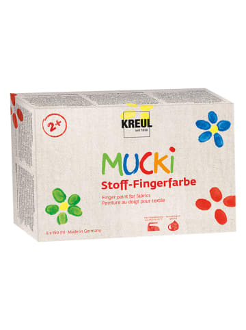 KREUL Farby (6 szt.) do malowania palcami na tkaninach - 2+