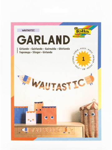 folia PAPER Guirlande ''WAU tastic'' meerkleurig - (L)300 cm