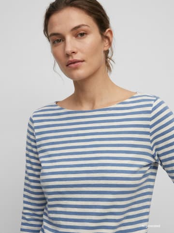 Marc O'Polo Longsleeve in Blau/ Creme