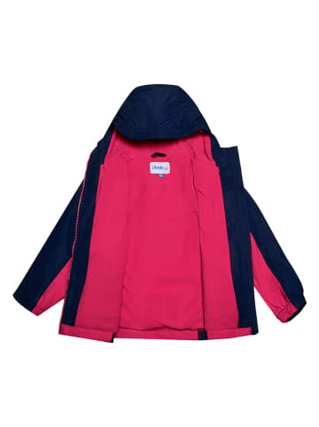 Peek U Leicht gefleecte-Regenjacke "Fifi" in Dunkelblau/ Pink