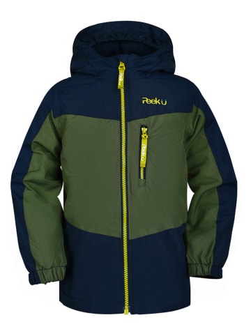 Peek U Leicht gefleecte-Regenjacke "Atlas" in Dunkelblau/ Khaki