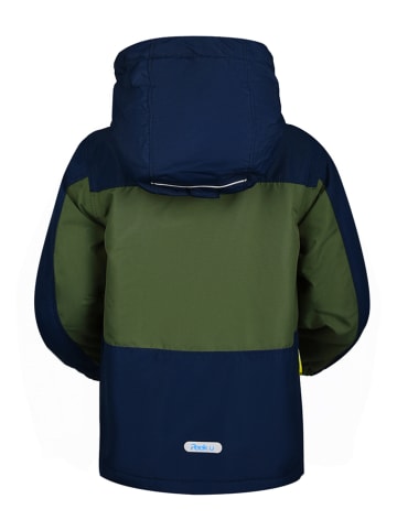 Peek U Leicht gefleecte-Regenjacke "Atlas" in Dunkelblau/ Khaki