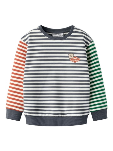 name it Sweatshirt "Kaster" donkerblauw/rood/groen