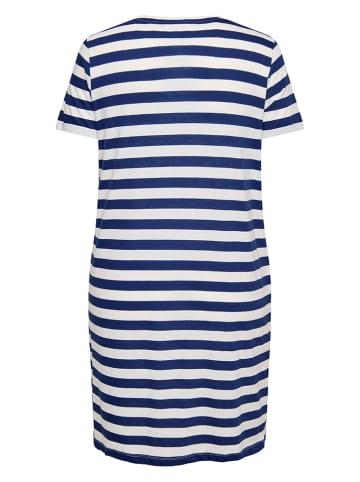 ONLY Carmakoma Jurk wit/donkerblauw
