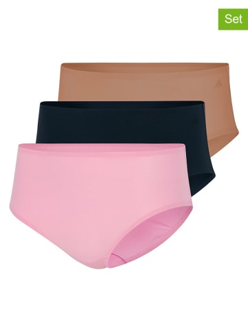 adidas 3er-Set: Pantys in Beige/ Schwarz/ Rosa