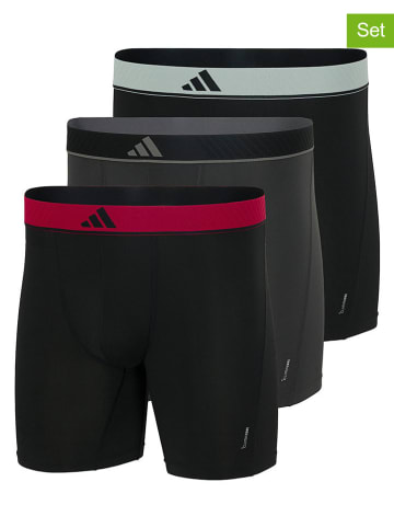 adidas 3-delige set: boxershorts zwart/rood/antraciet