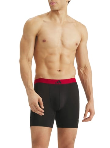 adidas 3er-Set: Boxershorts in Schwarz/ Rot/ Anthrazit