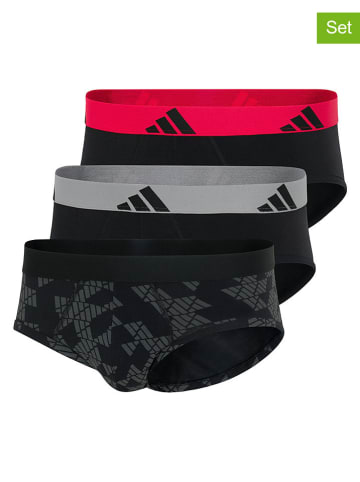 adidas 3er-Set: Slips in Schwarz/ Grau/ Rot