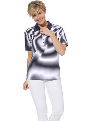 WITT WEIDEN Poloshirt wit/donkerblauw