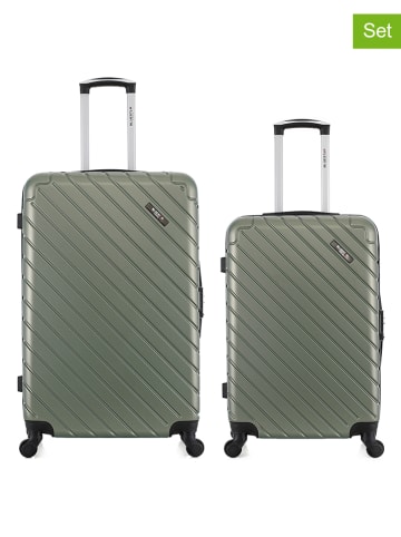 BlueStar 2-delige hardcase-trolleyset "Cite" kaki