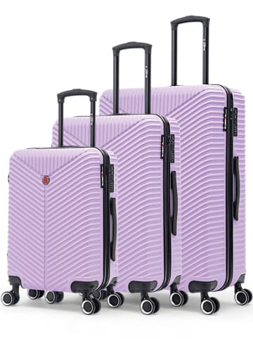 BlueStar 3tlg. Hardcase-Trolleyset "Gaite" in Lila