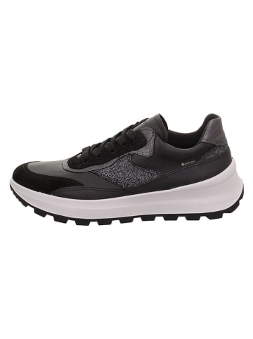 Leder-Sneakers "T4 RUN" in Schwarz