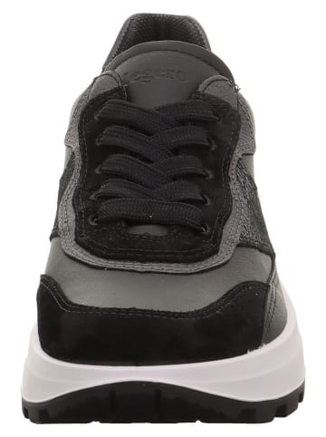 Leder-Sneakers "T4 RUN" in Schwarz