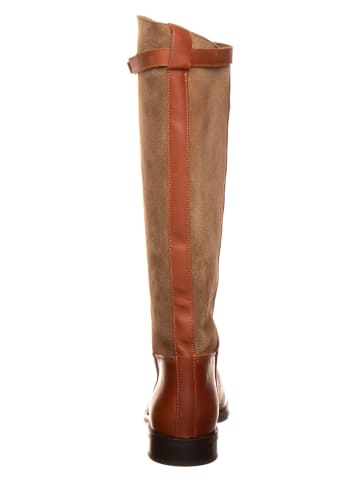Steve Madden Leder-Stiefel "Novi" in Taupe/ Braun