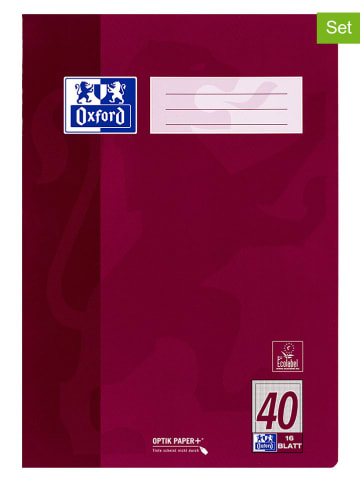 Oxford Zeszyty (5 szt.) w kolorze bordowym - A4