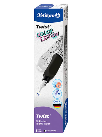 Pelikan Füllhalter "Twist - Color Edition" in Schwarz/ Weiß - Feder M