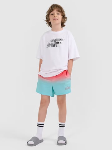 4F Badeshorts in Hellblau/ Rot
