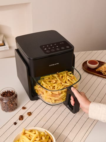 CREATE Heißluftfritteuse ''Studio Crystal'' in Schwarz - 4,2 l