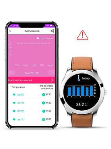 DAM Smartwatch "M28" w kolorze czarno-jasnoróżowym