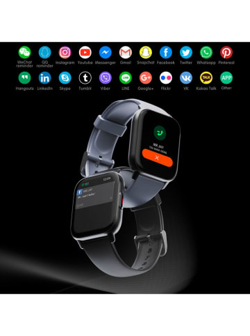 DAM Smartwatch "QS16" zwart/lichtroze