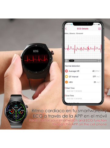 DAM Smartwatch "TK25. ECG" in Schwarz