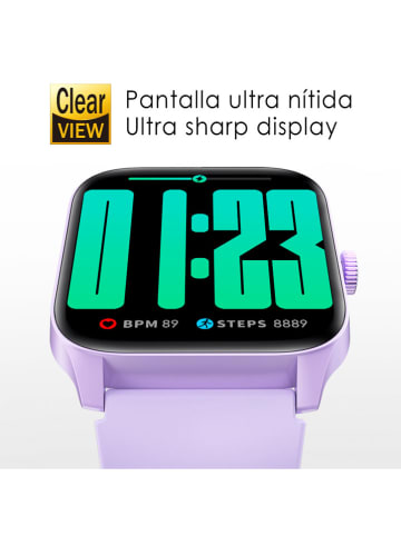 DAM Smartwatch "QS56" w kolorze fioletowym