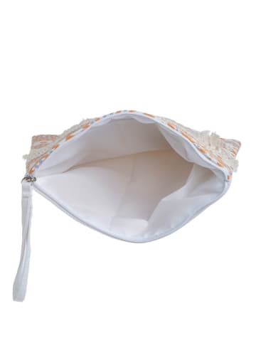 BLE Clutch wit/oranje - (B)28 x (H)20 x (D)1 cm