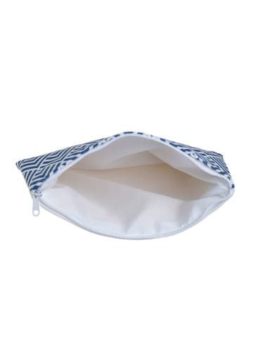 BLE Kosmetyczka w kolorze biało-niebieskim - 24 x 15 x 1 cm