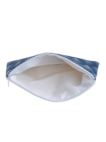 BLE Kosmetyczka w kolorze biało-niebieskim - 24 x 15 x 1 cm