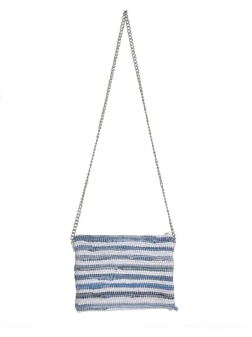 BLE Schoudertas blauw/wit - (B)30 x (H)20 x (D)3 cm