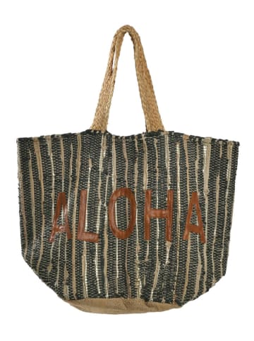 BLE Schultertasche in Schwarz/ Beige - (B)24 x (H)16 cm