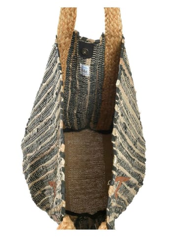 BLE Schoudertas zwart/beige - (B)24 x (H)16 cm
