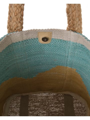 BLE Shopper bag w kolorze turkusowo-pomarańczowym - 40 x 31 cm