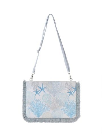 BLE Schultertasche in Weiß/ Hellblau - (B)30 x (H)20 x (T)2 cm