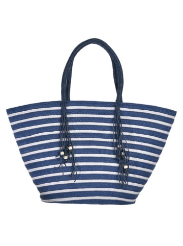 BLE Henkeltasche in Dunkelblau/ Weiß - (B)30 x (H)27 x (T)17 cm