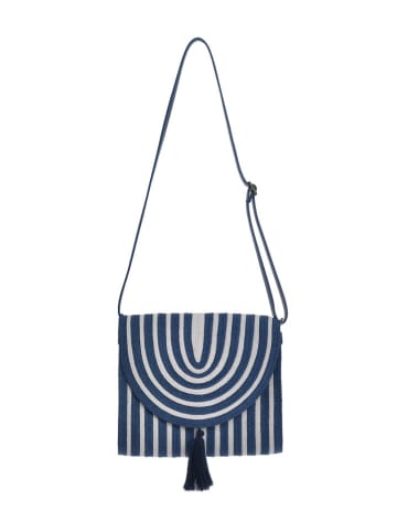 BLE Schoudertas wit/blauw - (B)26 x (H)21 x (D)8 cm