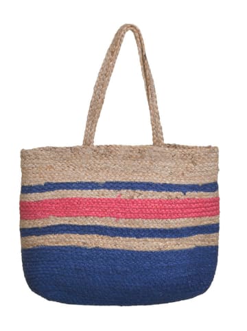 BLE Shopper in Beige/ Blau/ Rot - (B)45 x (H)30 x (T)15 cm
