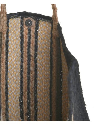 BLE Shopper bag w kolorze beżowo-czarnym - 44 x 35 x 10 cm