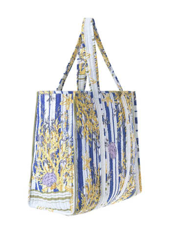 BLE Schoudertas wit/blauw - (B)37 x (H)33 x (D)18 cm