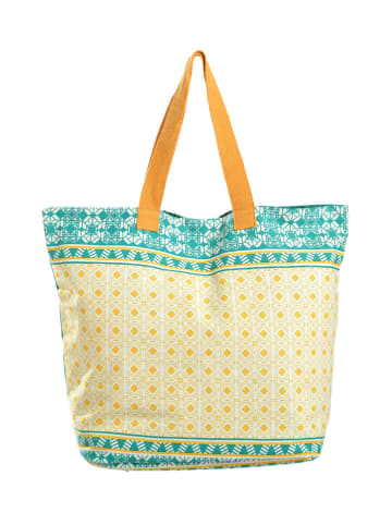 BLE Shopper turquoise/geel - (B)58 x (H)32 cm