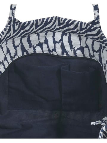 BLE Shopper in Weiß/ Dunkelblau - (B)45 x (H)37 x (T)20 cm