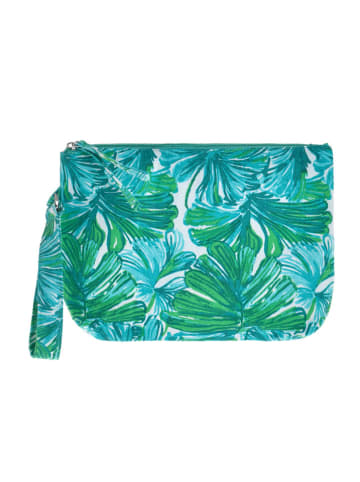 BLE Kosmetiktasche in Grün/ Hellblau - (B)27 x (H)18 x (T)2 cm