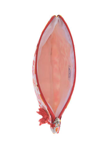 BLE Kosmetyczka w kolorze biało-pomarańczowo-czerwonym - 22 x 19 x 2 cm