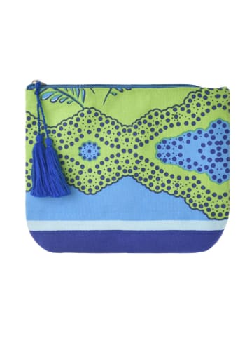 BLE Kosmetiktasche in Hellblau/ Grün - (B)22 x (H)19 x (T)2 cm