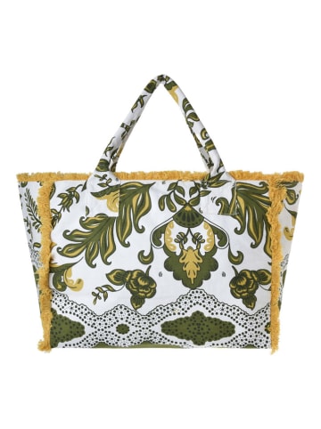 BLE Shopper wit/kaki - (B)42 x (H)30 x (D)20 cm