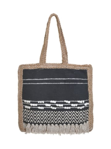 BLE Schoudertas zwart/beige - (B)38 x (H)32 x (D)5 cm