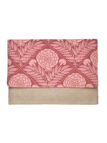 BLE Clutch in Beige/ Pink - (B)24 x (H)17 x (T)1 cm