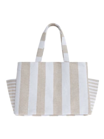 BLE Shopper wit/beige - (B)43 x (H)30 x (D)20 cm